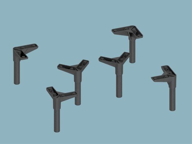 0210111658, Ayak Eva 6'lı Mat Siyah 160mm