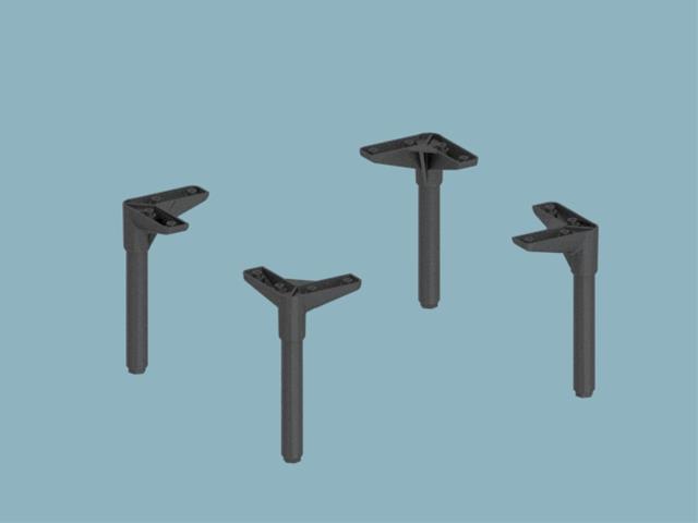 0210111591, Ayak Eva 4'lü Mat Siyah 160mm