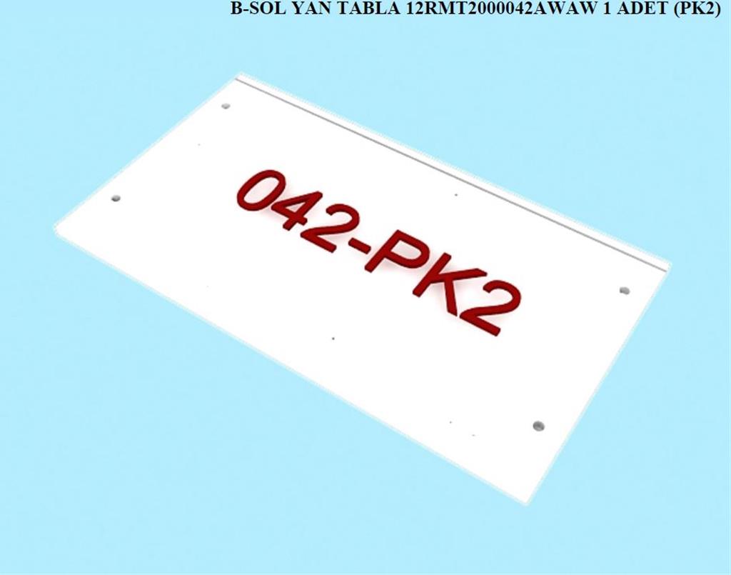 12RMT2000042AWAW, T.MASASI T.MS.SOL YAN TABLA / HG.BEYAZ