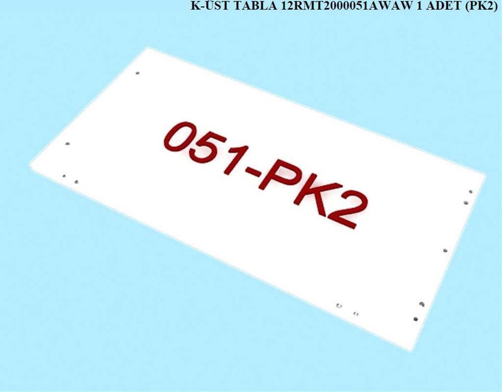 12RMT2000051AWAW, T.MASASI T.MS. UST TABLA / HG.BEYAZ