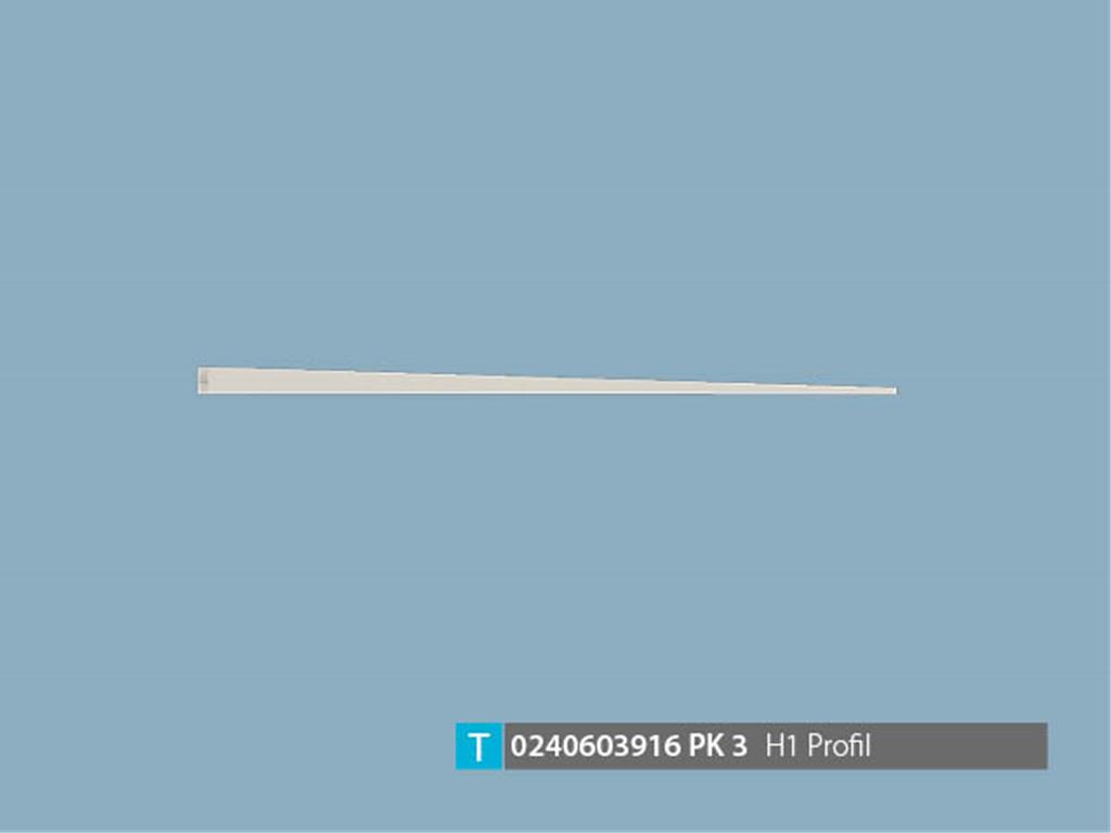 0240603916, PVC H1 PROFİL 8MM RALL 9003-1830MM