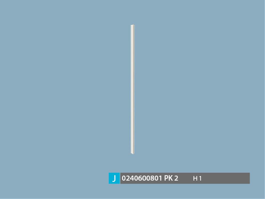 0240603910, PVC H1 PROFİL 4MM RALL 9001-750MM